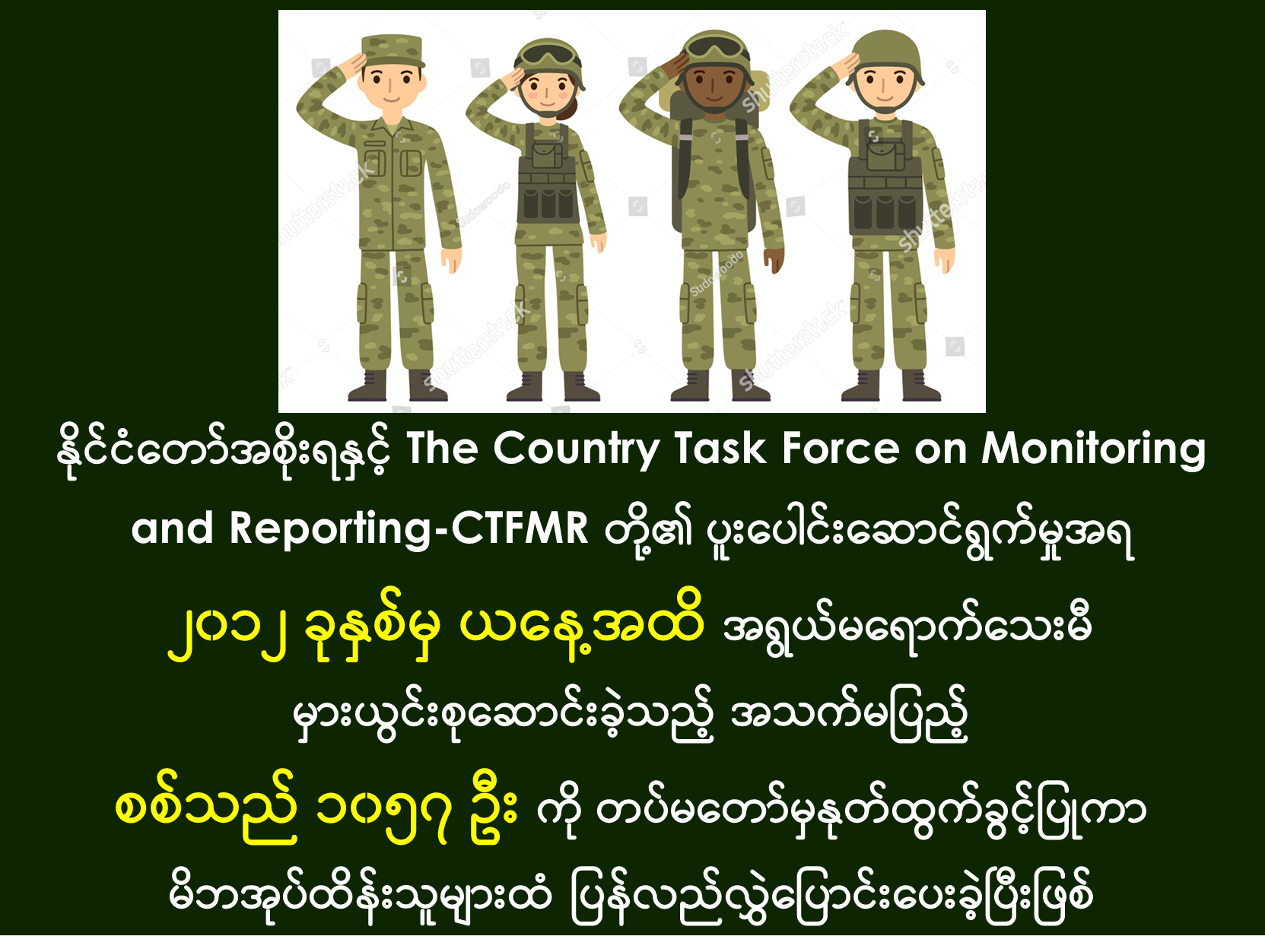 အသက်မပြည့် စစ်သည် ၁၀၅၇ ဦးကို တပ်မတော်မှနုတ်ထွက်ခွင့်ပြု