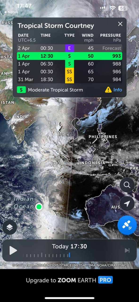 မုန်တိုင်းသည် မြန်မာနိုင်ငံအတွက် စိုးရိမ်စရာမရှိတော့ကြောင်း သိရှိရ