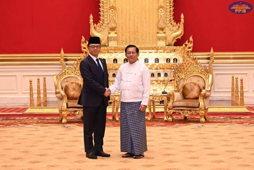 နိုင်ငံတော်သမ္မတနှင့် အင်ဒိုနီးရှား နိုင်ငံခြားရေးဝန်ကြီးဦးဆောင်သော ကိုယ်စားလှယ်အဖွဲ့ ​နေပြည်​တော်တွင် တွေ့ဆုံ​ဆွေး​နွေး