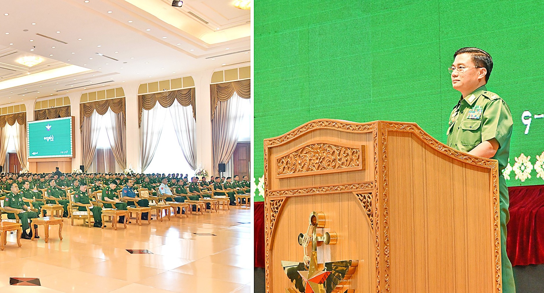 ဒုတိယတပ်မတော်ကာကွယ်ရေးဦးစီးချုပ်၊ ကာကွယ်ရေးဦးစီးချုပ်(ကြည်း)ဗိုလ်ချုပ်ကြီး ကျော်စွာလင်း ကာကွယ်ရေးဦးစီးချုပ်ရုံး(ကြည်း)ဝန်းအတွင်းရှိ အရာရှိများအား တွေ့ဆုံအမှာစကားပြောကြား