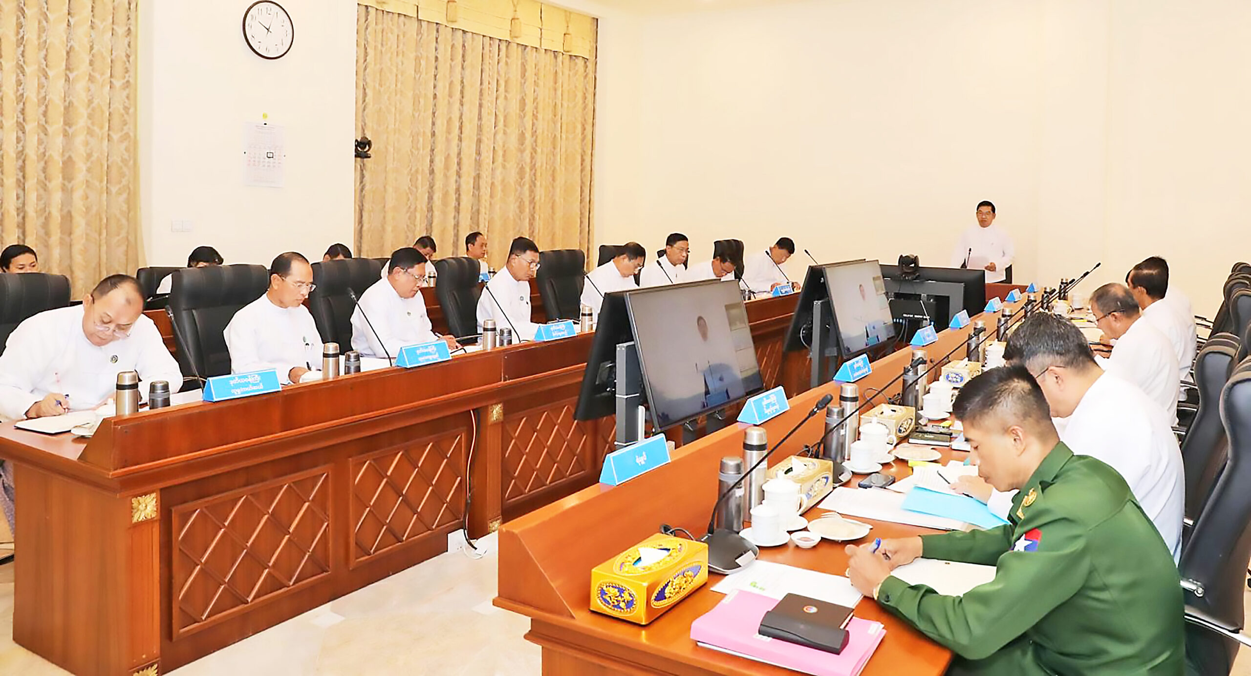 ဒုတိယသမ္မတ ဦးညိုစော အယ်လ်နီညိုဖြစ်စဉ်ကြောင့်ကြုံတွေ့လာနိုင်သည့် သဘာဝဘေးအန္တရာယ်များအား ကြိုတင်ကာကွယ်နိုင်ရေးညှိနှိုင်းအစည်းအဝေးသို့ တက်ရောက်အမှာစကားပြောကြား